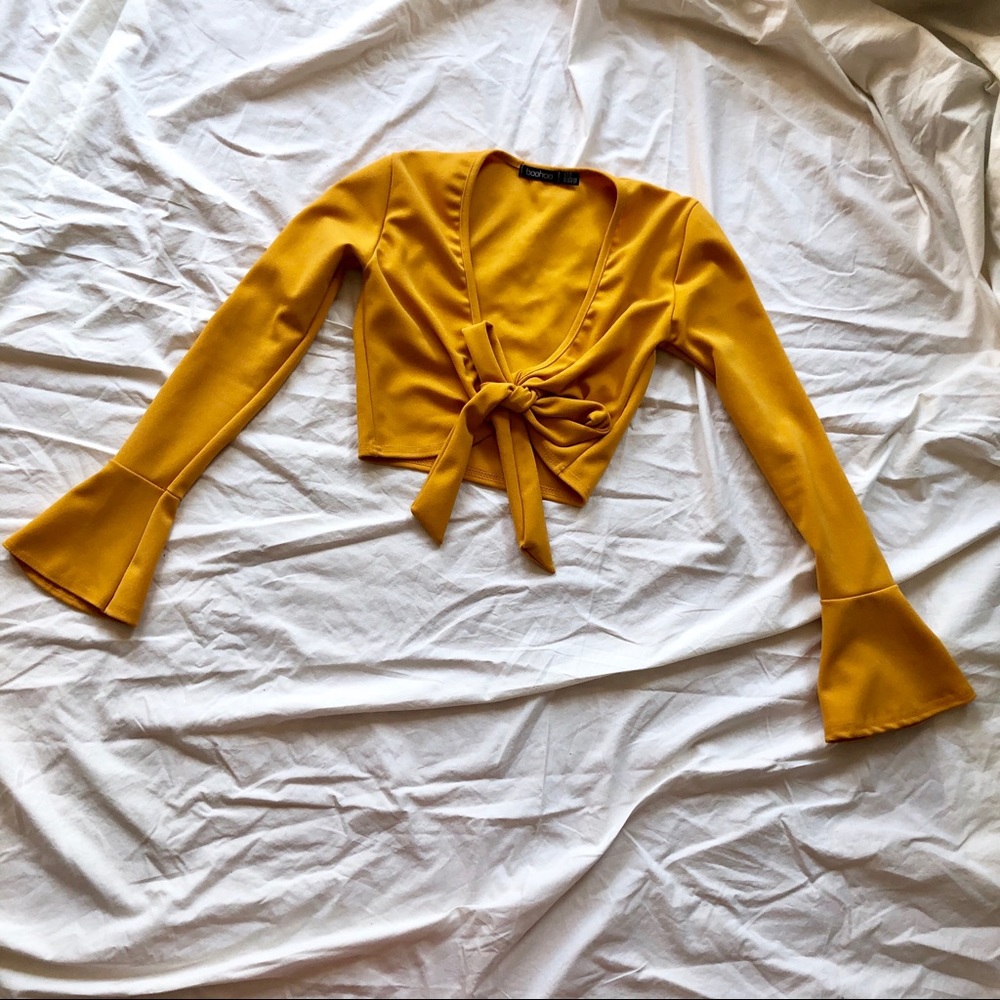 SOLD HOST PICK 🎉 Mustard Front Tie Top - Picture 6 of 8